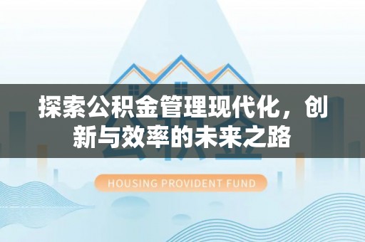 托克逊探索公积金管理现代化，创新与效率的未来之路